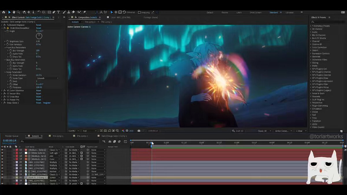 Aurora Borealis + Flare . #indieanimation #indie_anime #AfterEffects #aftereffects