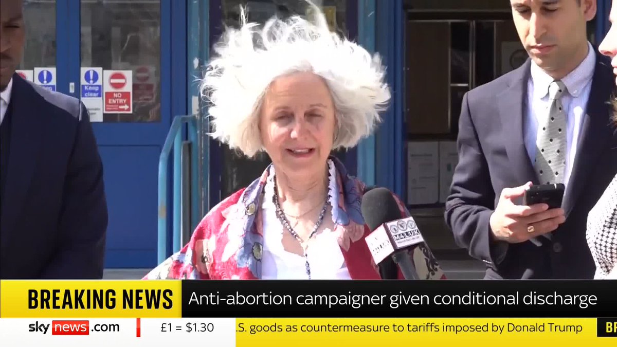 BREAKING: An anti-abortion campaigner has been given a conditional discharge. 📺 Sky 501, Virgin 602, Freeview 233 and YouTube