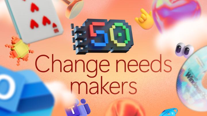 50 years of Microsoft. 🎉 As we approach the next 50, we look forward to new innovations, challenges, and possibilities. The future is built by those who dare to dream and create. Here's to the makers! #Microsoft50