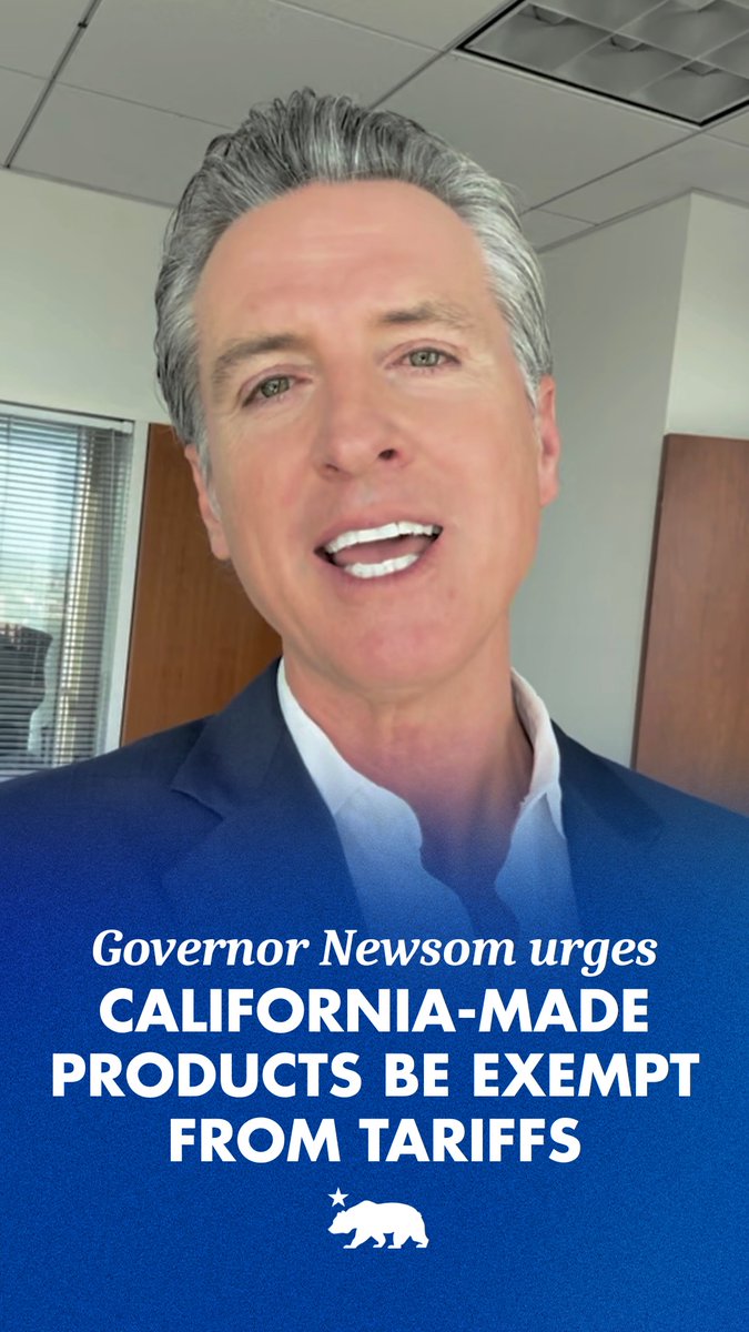 I’m pursuing trading relationships with our global partners to combat the pain of Trump's tariffs and exclude California-made products from retaliation. As the world's 5th largest economy, California remains open for business — no matter the turbulence in Washington.