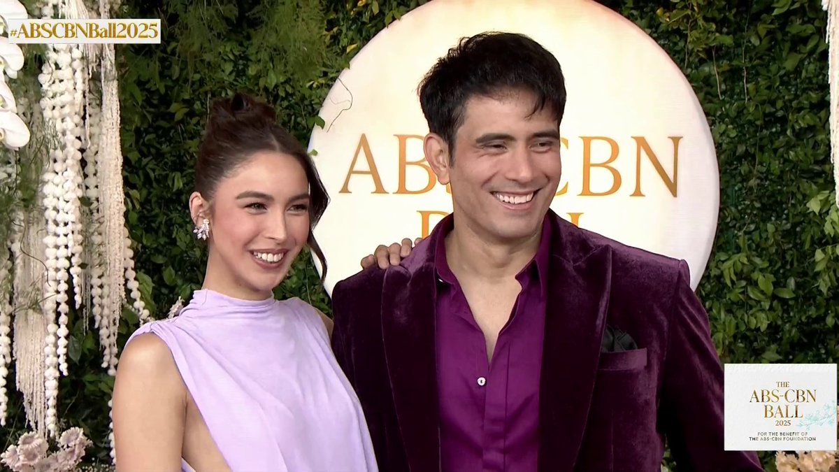 Julia Barretto and Gerald Anderson at the #ABSCBNBall2025 red carpet. #BrighterTogether Visit this link to watch the live feed of the red carpet special: