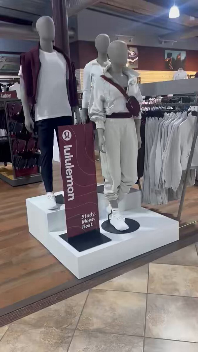 👀 Folks were lined up at 1am this morning to get their hands on the new lululemon A&amp;M themed merchandise at Maroon U in College Station