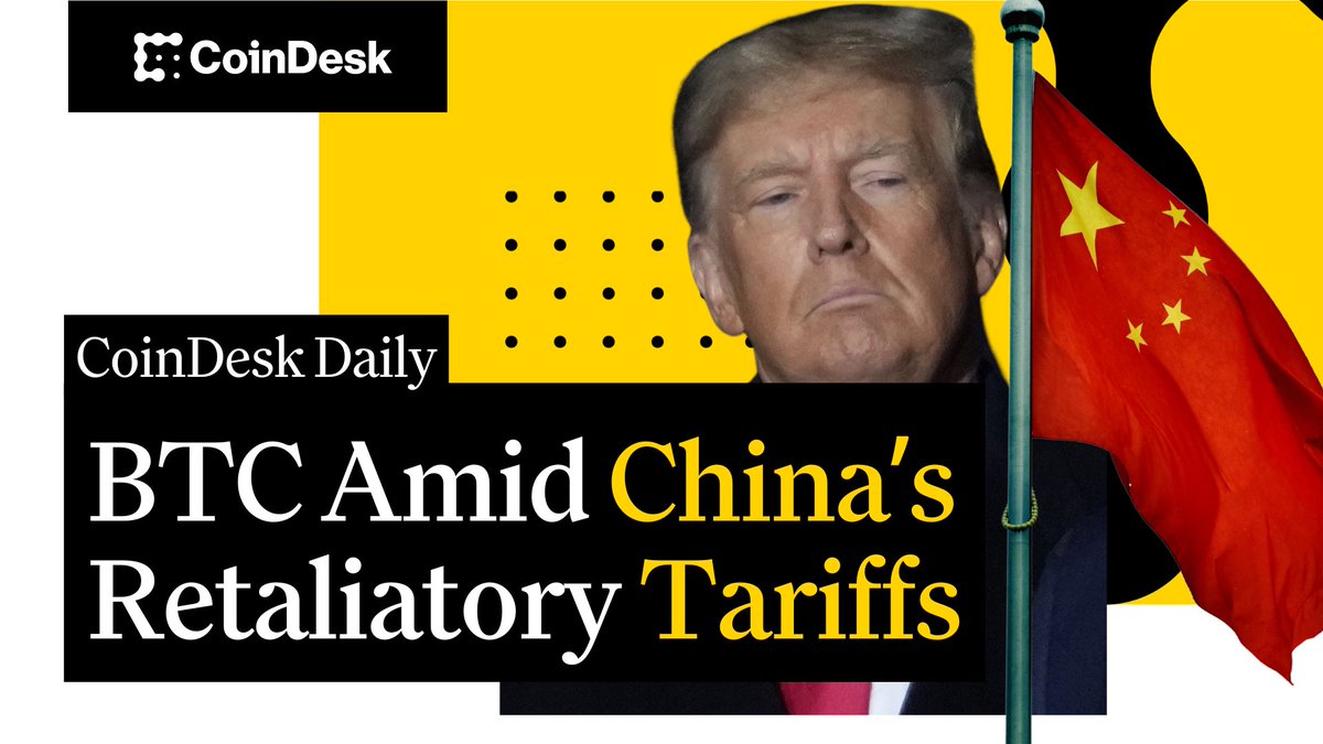 🗞️ Bitcoin pulls back as China announces 34% tariffs on U.S. imports 🗞️ Nasdaq extends losses after worst day since 2000, BTC relatively resilient 🗞️ Binance co-founder CZ to advise Kyrgyzstan on blockchain tech Christine Lee hosts "CoinDesk Daily" 🔗👇