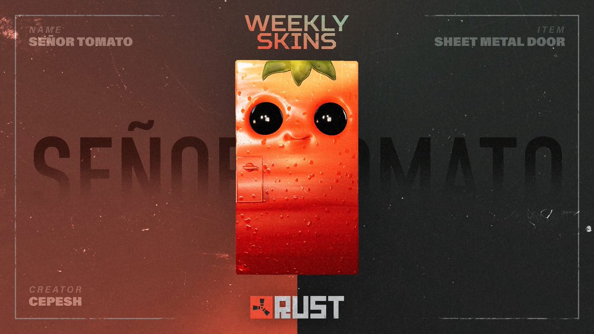 This week's community designed skins are now available on the Steam Rust Item Store! 🍓🚪🎁 View the collection here: