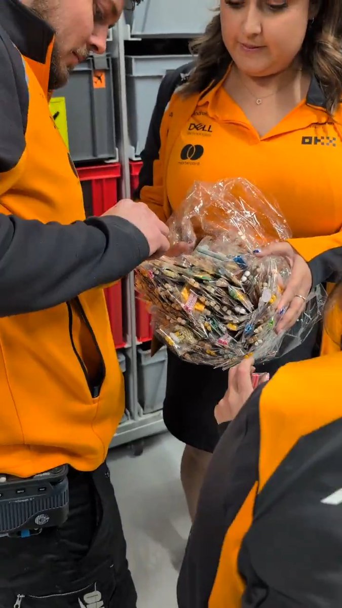 Fan-made chopsticks for the team 🤗🧡 #McLaren | #JapaneseGP 🇯🇵