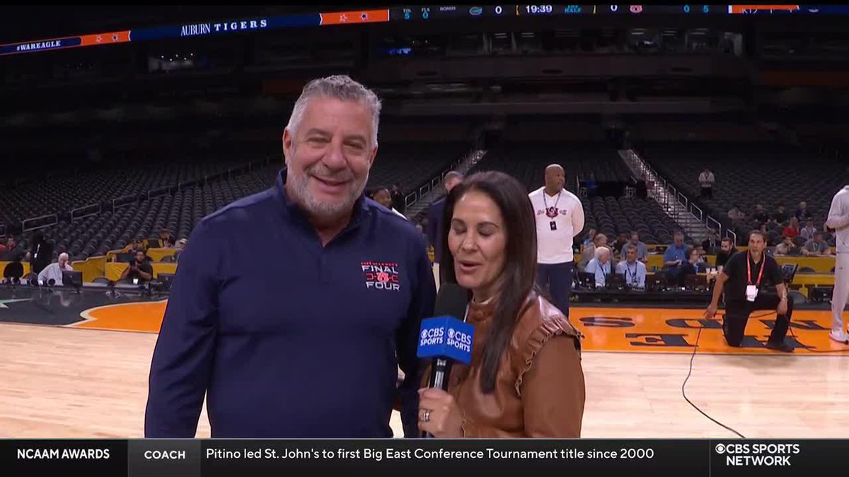 “Johni Broome’s old school. He’s a throwback… He’s ready to go and we’re ready to go.” Auburn Basketball’s Bruce Pearl spoke with our Tracy Wolfson at Friday’s Final Four practice