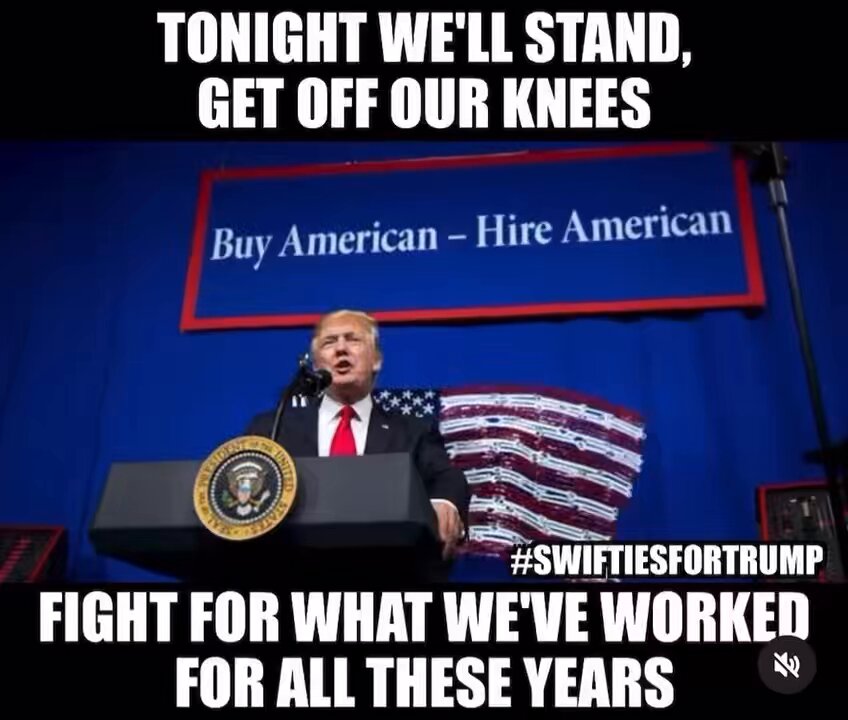 And the battle was long, it’s the fight of our lives But we’ll stand up champions tonight NOT ONE STEP BACKWARDS! AMERICA FIRST! #holdtheline #maga #swiftiesfortrump