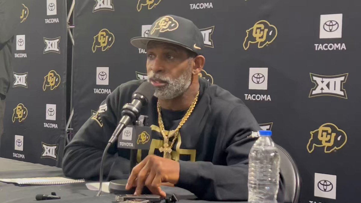 From Colorado Buffaloes Football Pro Day: Asked COACH PRIME why Shedeur Sanders and Travis Hunter should go 1 and 2 in the NFL Draft. It provided him with a mic drop moment. 🎤 Tennessee Titans