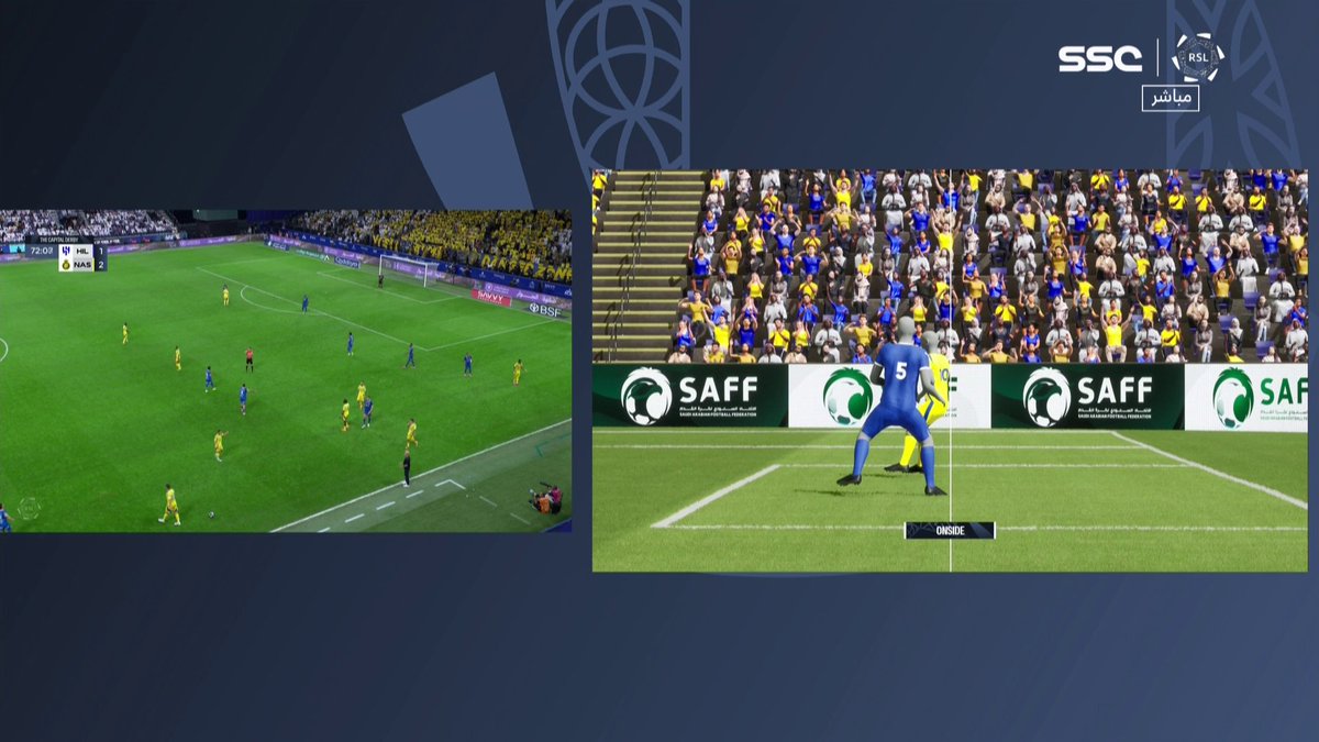 تقنية التسلل في هدف علي البليهي ⚽️ #دوري_روشن_السعودي #الهلال_النصر | #SSC