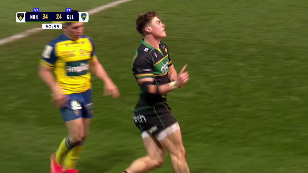 Hat-trick for Tommy Freeman 🌟 The Northampton Saints 😇 player gets his third try in an incredible display against Clermont 😇 #InvestecChampionsCup