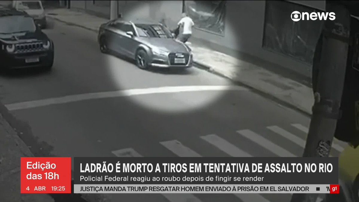 Um assaltante foi morto a tiros em uma tentativa de roubo a um policial federal em Botafogo, RJ. ➡ Assista ao #Edição18: #GloboNews