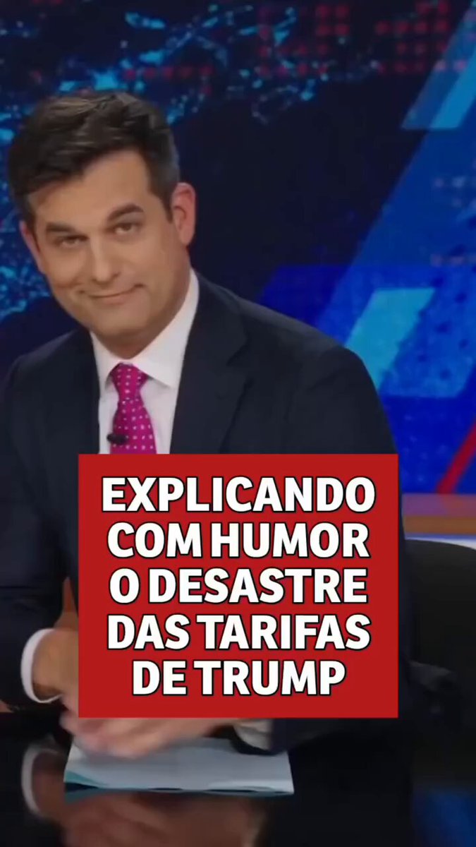 Tarifaço do Trump explicado por um programa de humor americano. Ele virou piada mundial, um negacionista econômico.