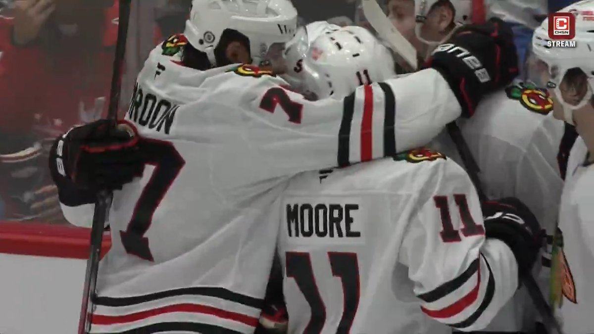 Oliver Moore’s first NHL point! 🍎