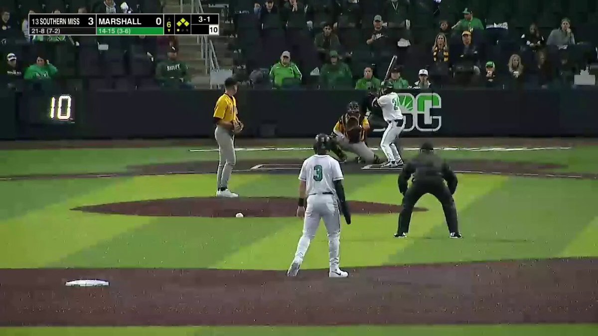 WOW Marshall upsets #13 Southern Miss 4-3 tonight because of this Little League grand slam in the 6th 👀