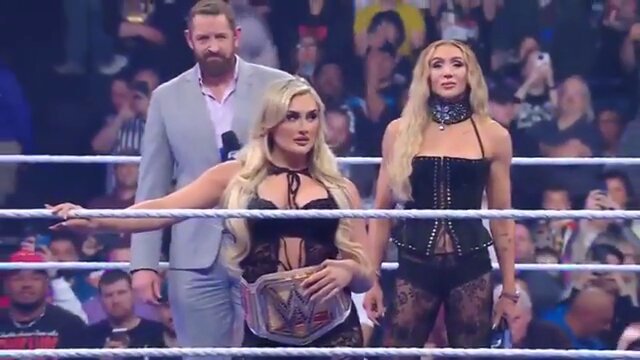 Here is the full Tiffany Stratton and Charlotte Flair segment from #Smackdown That was definitely NOT it 😭💀