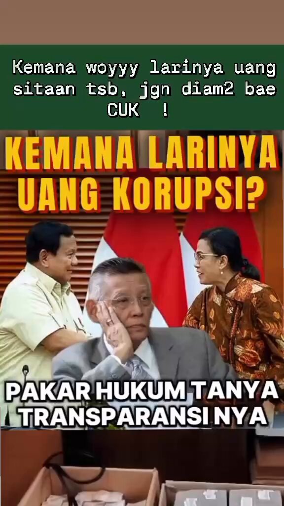 Kok gak pernah ada pengumuman uang yg di sita di salurkan untuk apa ,ya? Kemana sih rimba nya uang uang hasil sitaan ini ?
