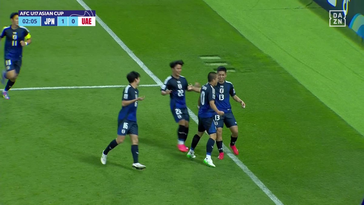 最終ラインからわずか2本のパスで #吉田湊海 鮮やか先制ゴール 🏆AFC U17 アジアカップ サウジアラビア 2025 🆚日本×UAE 📺[日本戦全試合] 無料ライブ配信 📺無料ハイライト配信中 視聴はこちら⏩ 次世代の #代表みようぜ 🇯🇵 #無料だぞーん