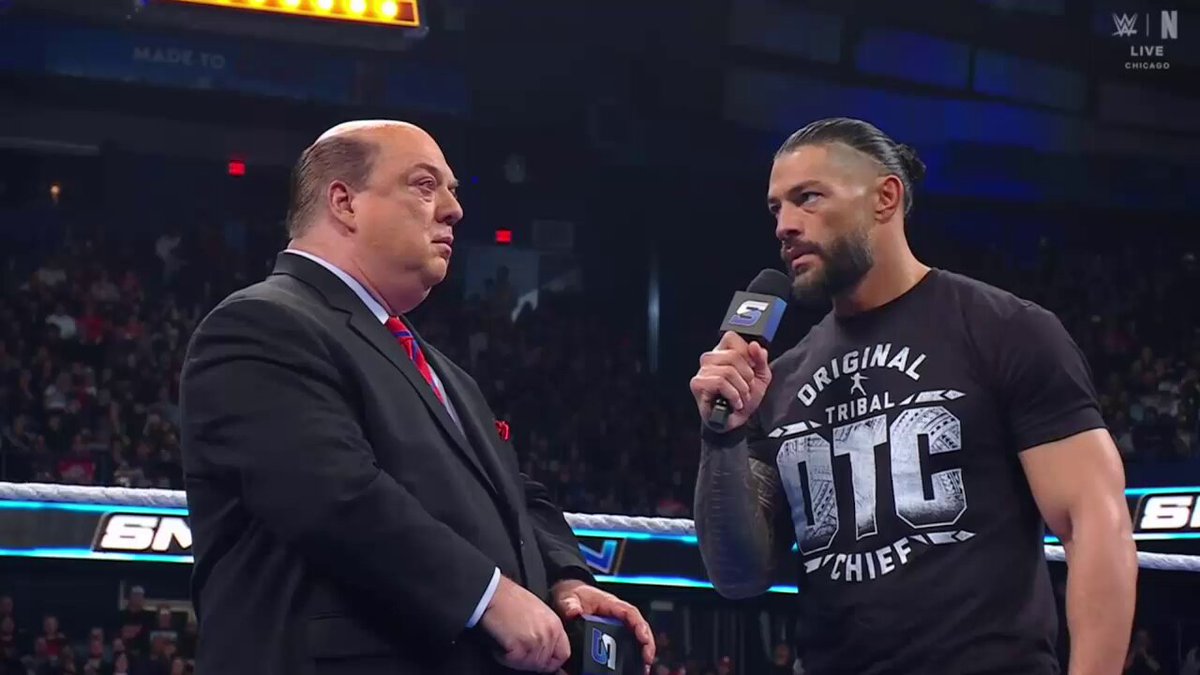 La faveur dû à CM Punk est la suivante : Paul Heyman doit être dans le coin de CM Punk lors de son match contre Seth Rollins et Roman Reigns à WrestleMania. Paul Heyman ACCEPTE. #SmackDown