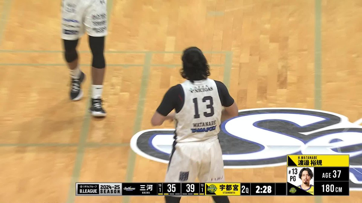4/5(土) 三河戦 2Q 本日復帰の#13 渡邉選手が早速3Pシュートを決める！ おかえりなさい！ ▼バスケットLIVE #渡邉裕規 #ナベタイム #BREX