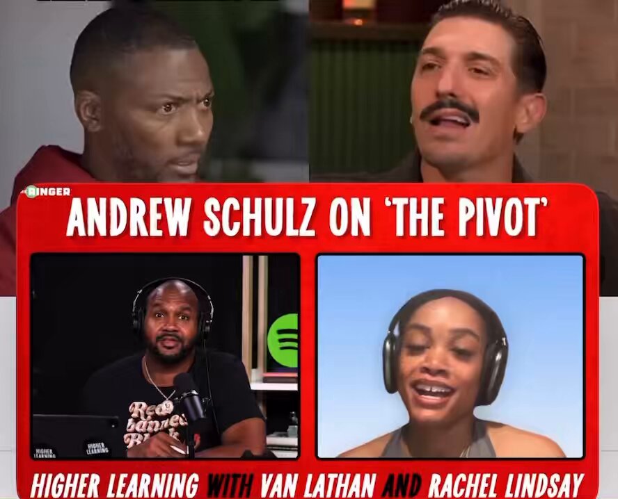 Van Lathan and Rachel Lindsay reacting to Andrew Shulz interview with the pivot podcast