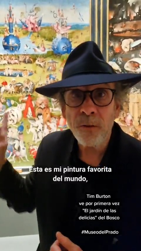 Cuando Tim Burton, el director de cine más bosquiano, vio por primera vez en el Prado una de sus fuentes de inspiración, "El jardín de las delicias" del Bosco. El 5 de abril celebramos el #DíadelBosco #BoschDay