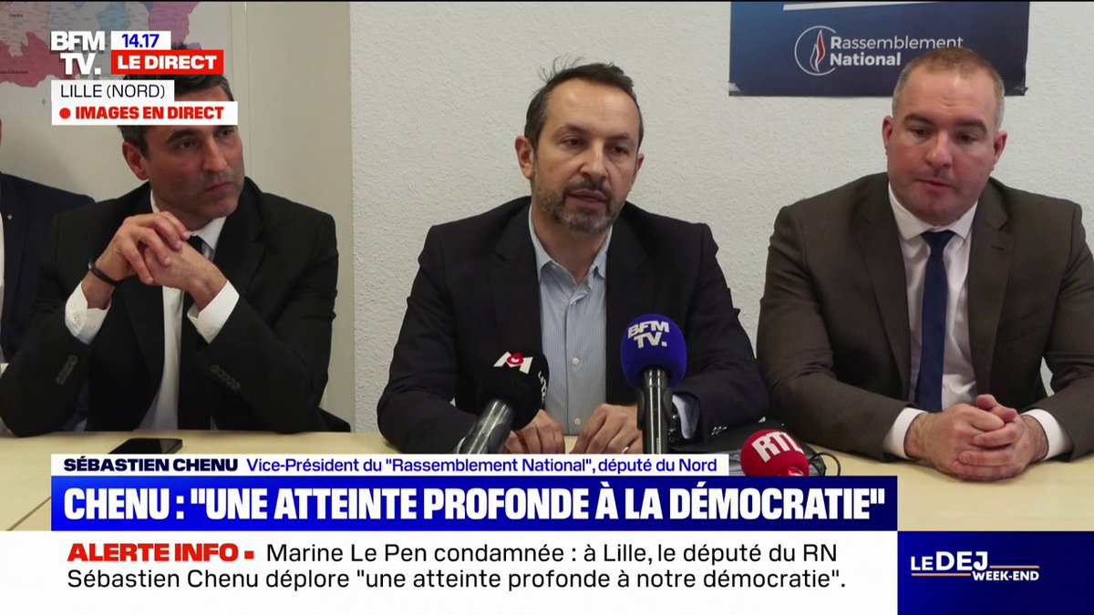 Inéligibilité de Marine Le Pen: pour Sébastien Chenu (RN), il y a "une atteinte profonde à notre démocratie"