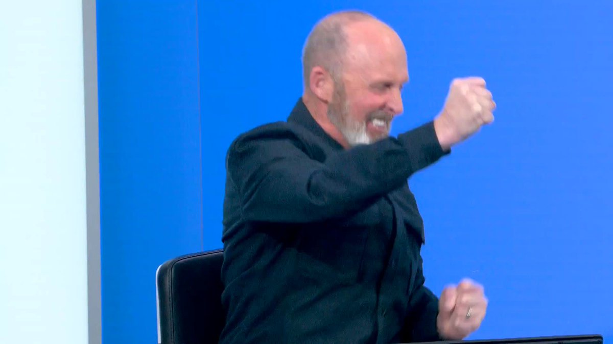 Just Mike Dean absolutely loving that Tranmere goal in the Soccer Saturday studio 😅