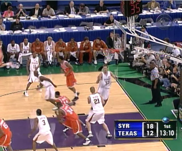 On this date: 04/05/03 A dominant performance by Carmelo Anthony (33 &amp; 14) and an iconic dunk by Hakim Warrick in a Final Four win over Texas