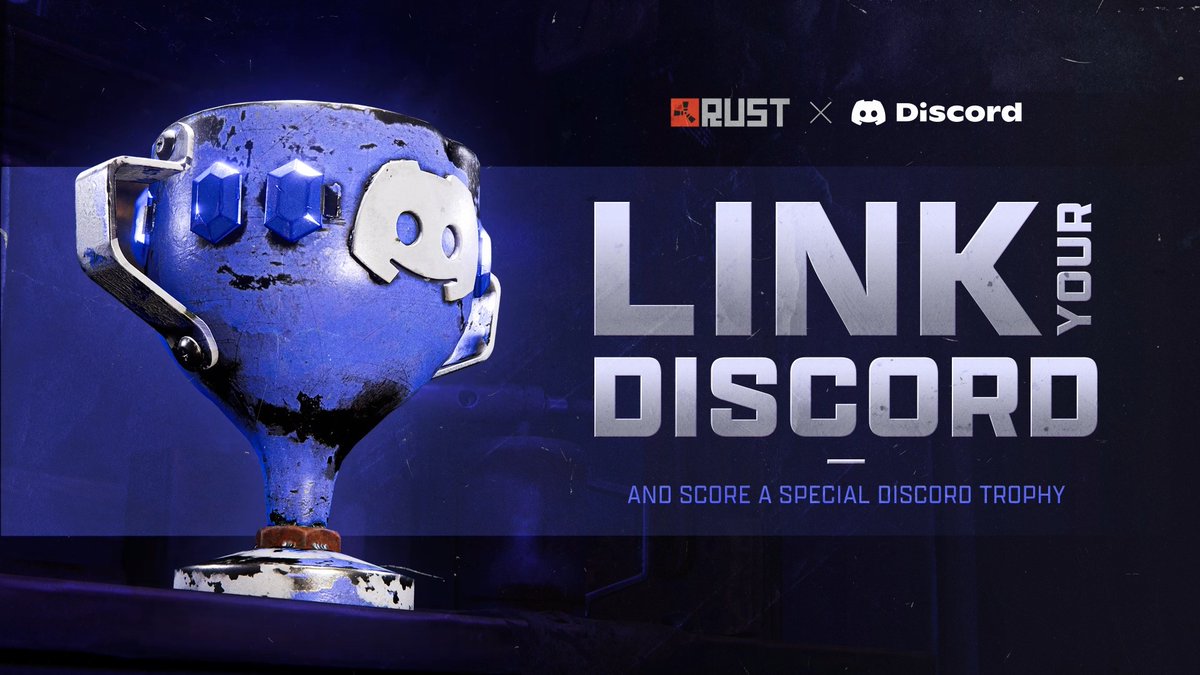 📣 Discord 's new social integration layer in Rust means no more alt-tabbing! You can now view, chat, invite, and add friends, all from inside the game.🏆🔗🖥️ And you can now craft this Discord x Rust trophy for improved comfort once you've linked your account. Read more on how to link your account here:
