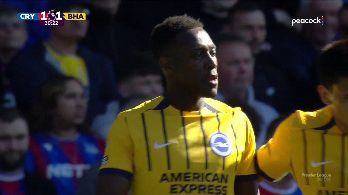 Danny Welbeck caps off a brilliant Brighton move to level it at one apiece. 💥 📺 Peacock | #CRYBHA