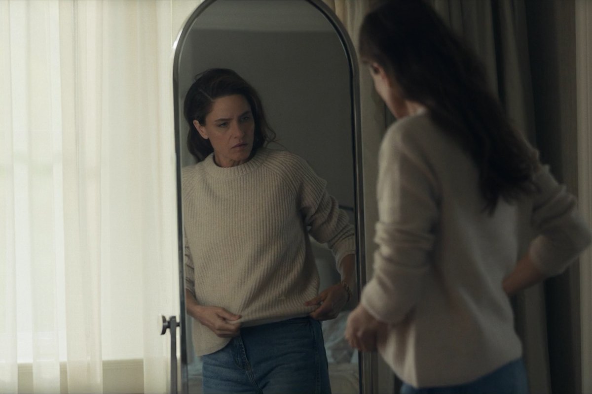 Her sweater is not the only thing unraveling. #YourFriendsAndNeighbors — Streaming April 11