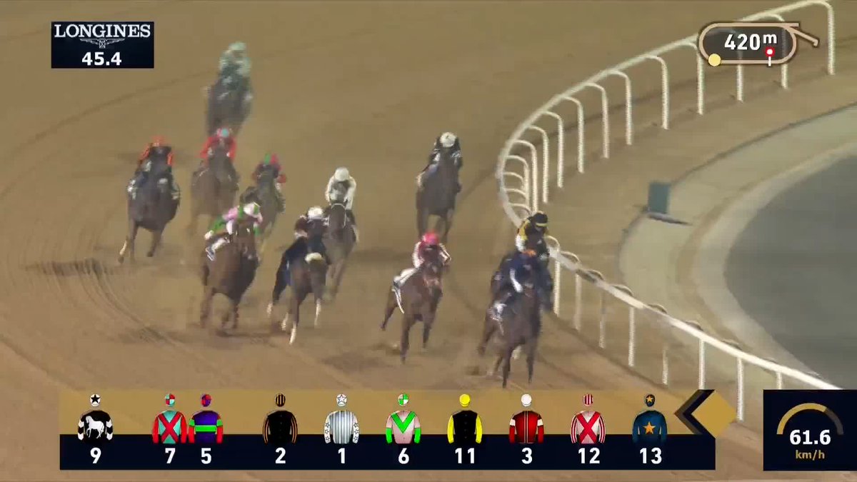 Upset! 👀 𝐃𝐀𝐑𝐊 𝐒𝐀𝐅𝐅𝐑𝐎𝐍 strikes in the Nakheel Dubai Golden Shaheen, with TUZ an unlucky third ... #DWC25 | Emirates