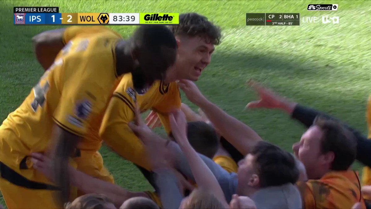 Jørgen Strand Larsen grabs a late go-ahead goal as Wolves surge into the lead over Ipswich! 📺 USA Network | #IPSWOL
