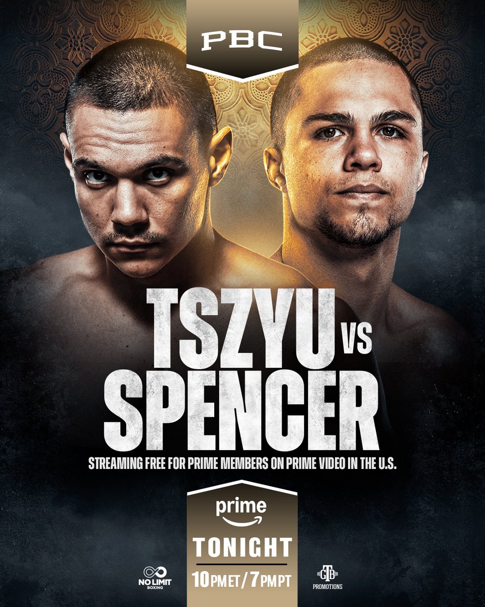 🚨: #TszyuSpencer FIGHT DAY ⏰: 10pm ET/7pm PT 📺: Prime Video 🔗: