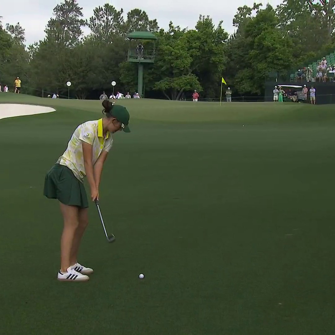 Asterisk Talley started her day with a HOLE-OUT EAGLE on Augusta No. 1! 🤯🦅 📺 NBC &amp; Peacock | #ANWAgolf