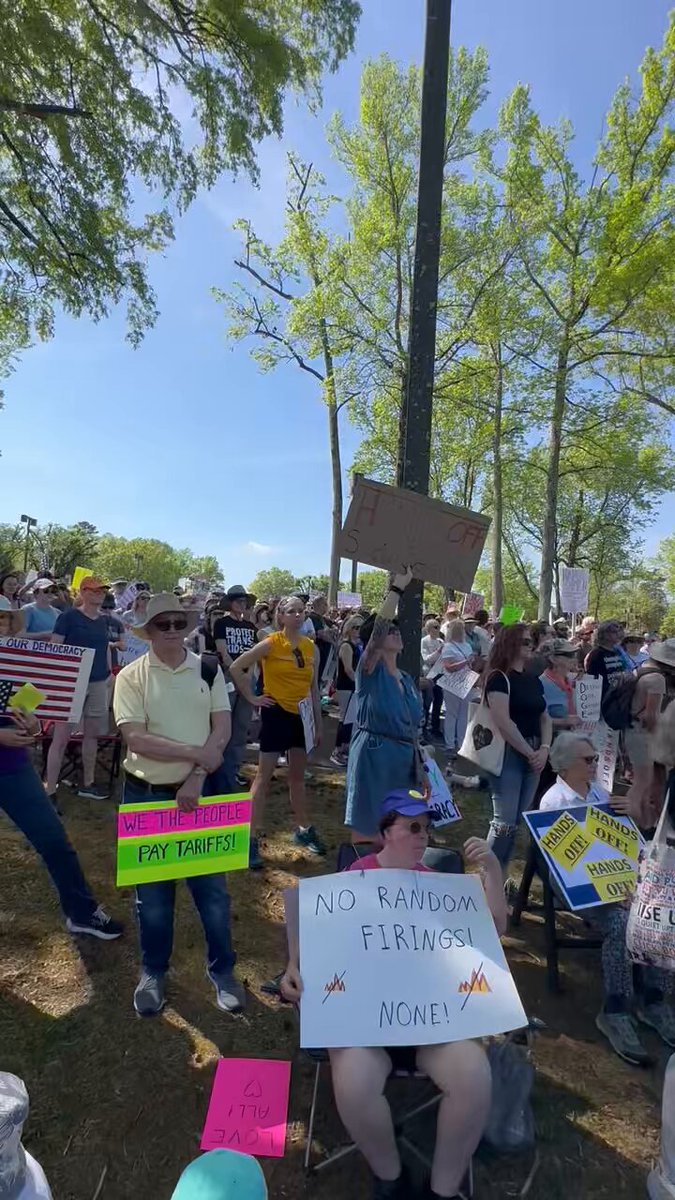 Thousands of people are gathered in Charlotte to tell DOGE to get its hands off our healthcare, our social security, and our rights!