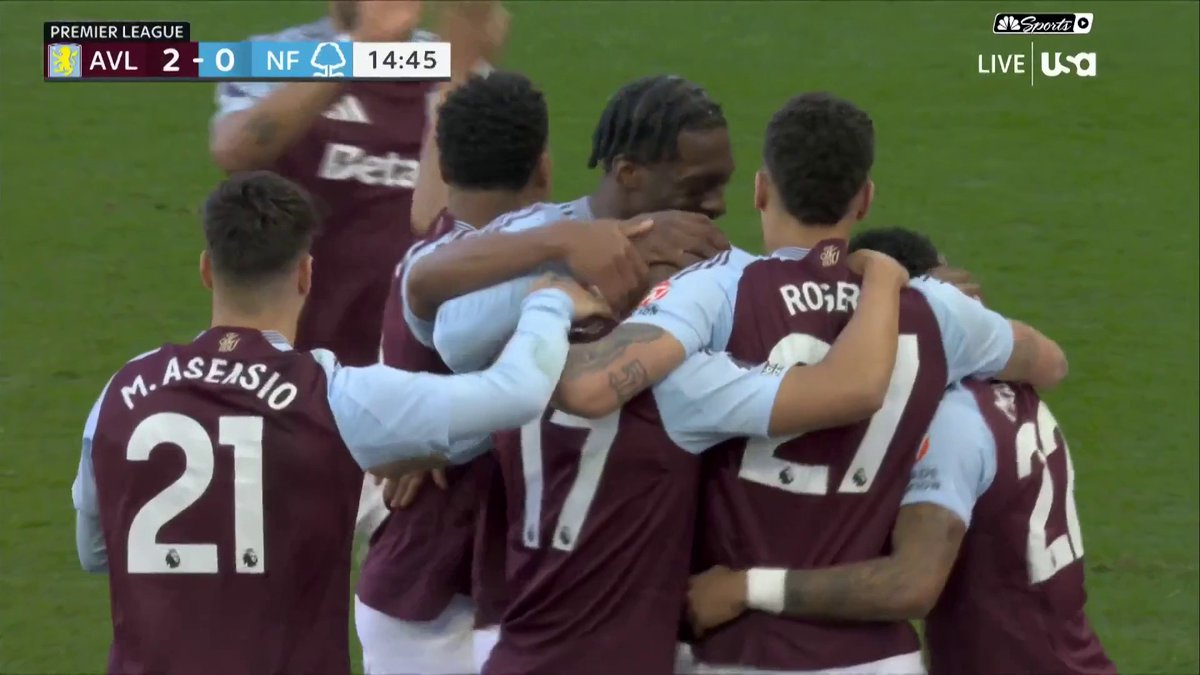 WHAT A START FOR ASTON VILLA. Two goals in barely two minutes have them flying against Nottingham Forest! 📺 USA Network | #AVLNFO