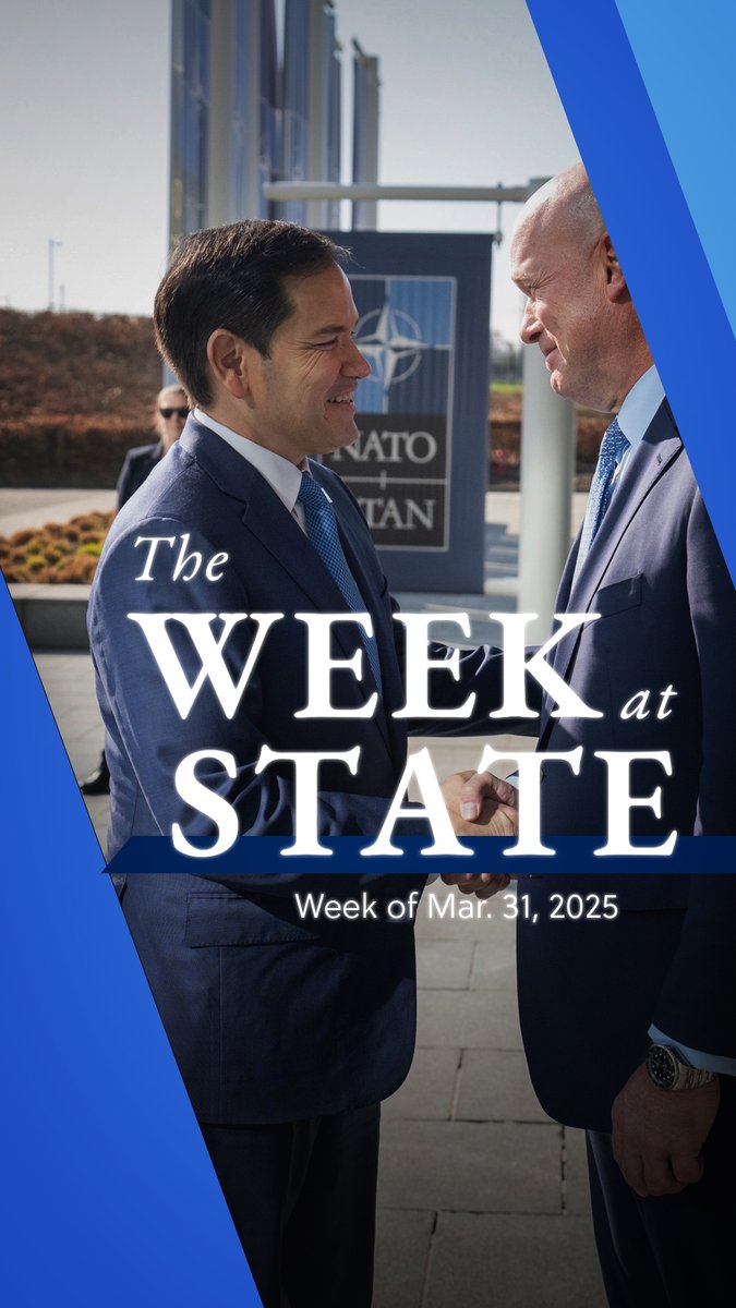 This Week at State with Tommy Pigott, Secretary Marco Rubio met with NATO Allies, we welcomed Faye Hall home from Afghanistan, made progress securing the U.S. border, and announced crucial steps to reset global trade.