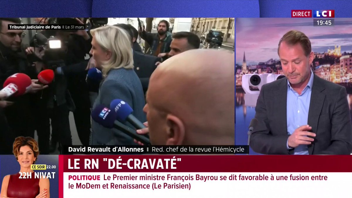 Marine Le Pen condamnée : "Ce sont des années d'efforts de respectabilisation, de tentatives de banalisation qui se sont envolées", note David Revault d'Allonnes, rédacteur en chef de l'Hémicycle. "Le RN est retombé dans le populisme le plus brutal, le plus frontal." ▶️ avec david doukhan