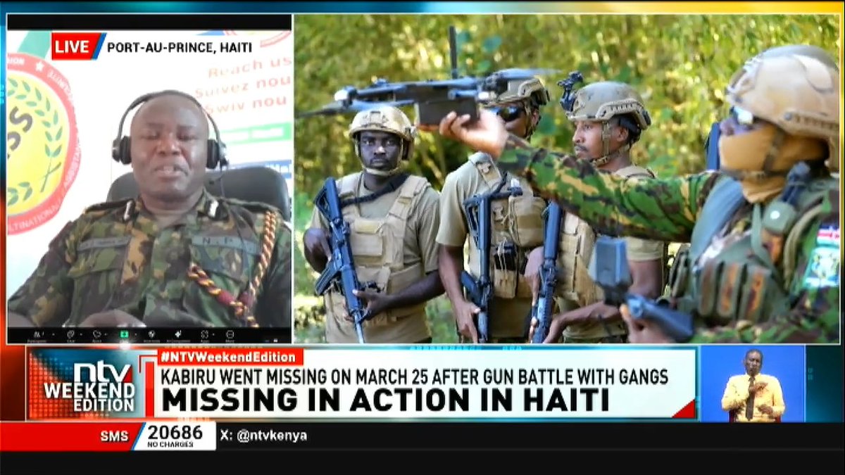 Missing In Action In Haiti: Our presence in Haiti was God-sent, the Haitians wouldn't be where they are had we not come here. No Kenyan officer has resigned ~ MSS Spokesperson Jack Ombaka. #NTVWeekendEdition Michelle Ngele-Odhiambo