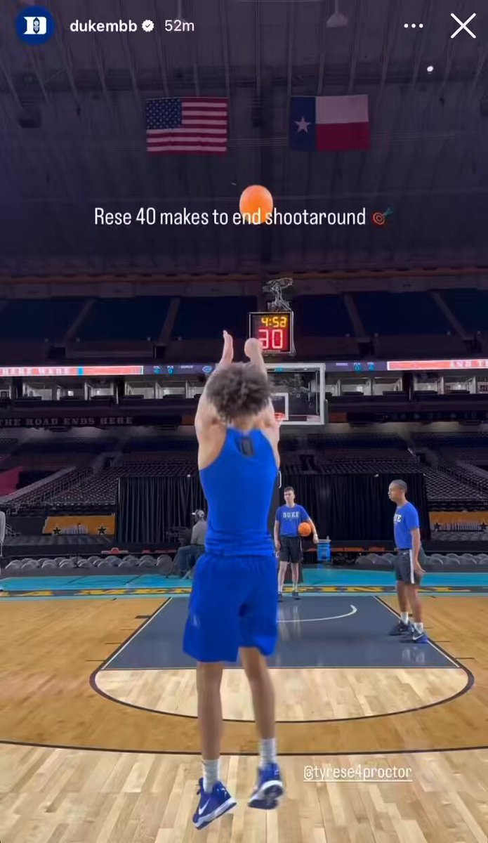Tyrese is dialed TF in! Duke Men’s Basketball #DDMF 😈