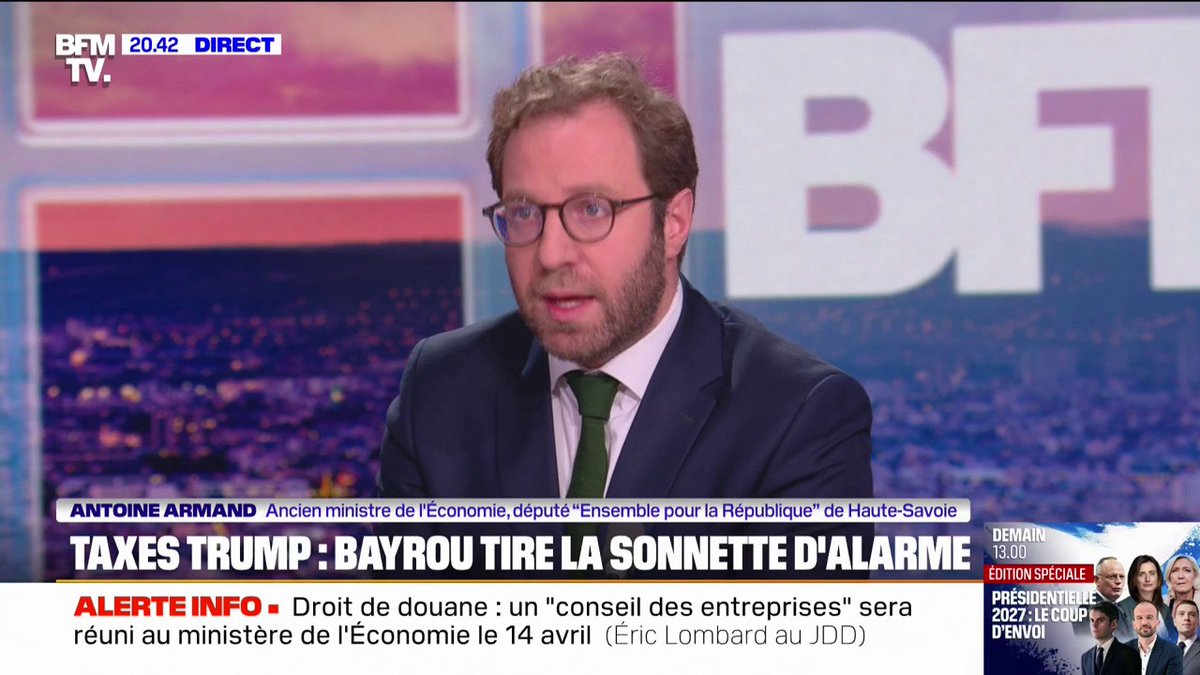 Antoine Armand, ancien ministre de l'Économie: "Notre économie est dans une situation d'extrême fragilité"