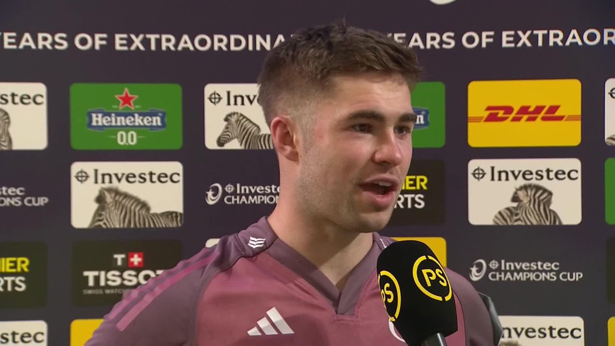 🔴 Munster Rugby's Jack Crowley reacts to winning on the road against La Rochelle "It's no joke coming here. It's a serious place." 🗣️ #InvestecChampionsCup