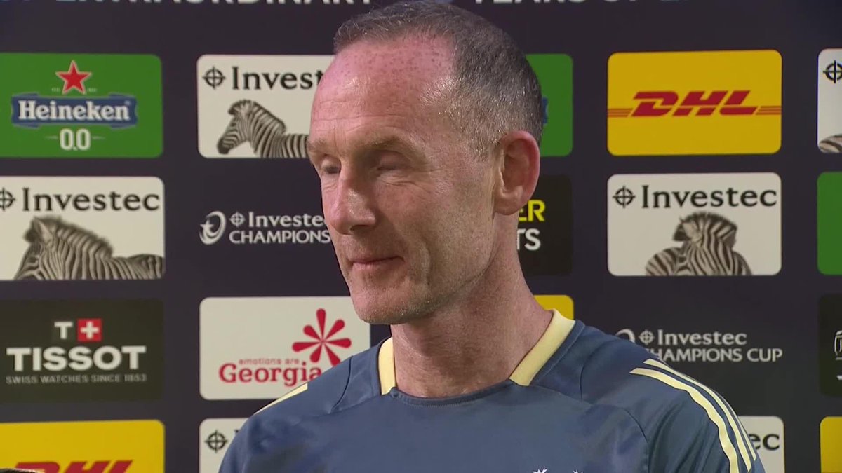 🔴 Munster Rugby's Ian Costello sums up a special day, occasion and result for the club "It just felt extra special. As big as these days are for Munster, this was extra special." 🗣️ #InvestecChampionsCup