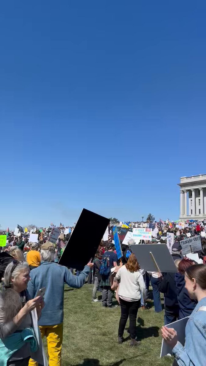HAPPENING NOW: A HUGE crowd of protesters have gathered in Salt Lake City, Utah for the “Hands Off!” rally against Elon Musk and Donald Trump