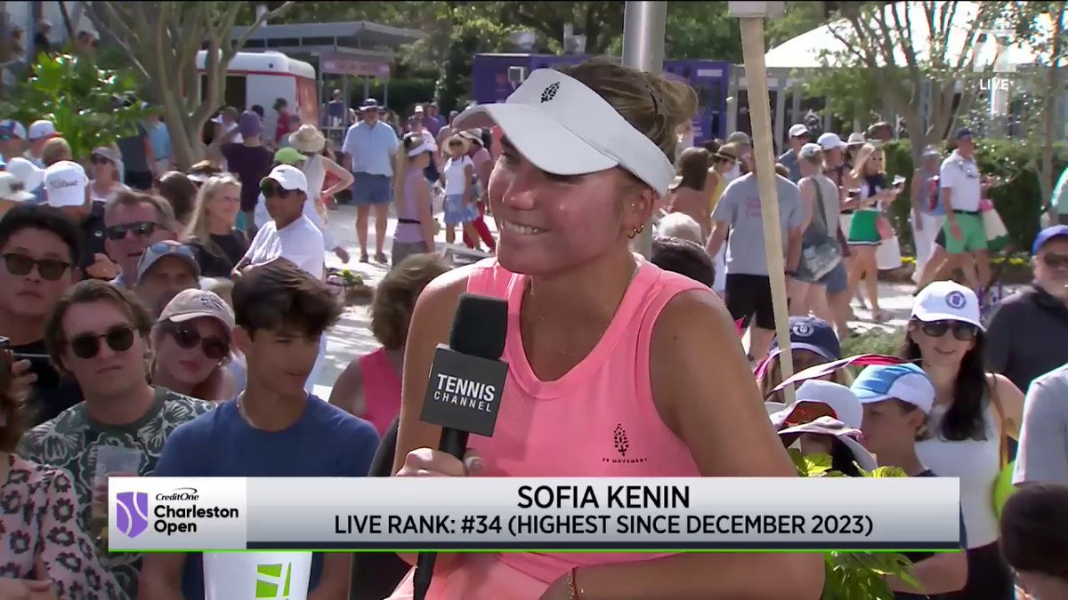 12/10 feistiness needed 😅 Sofia Kenin gives her thoughts on facing Jessica Pegula in the Charleston final 🎤 #CharlestonOpen