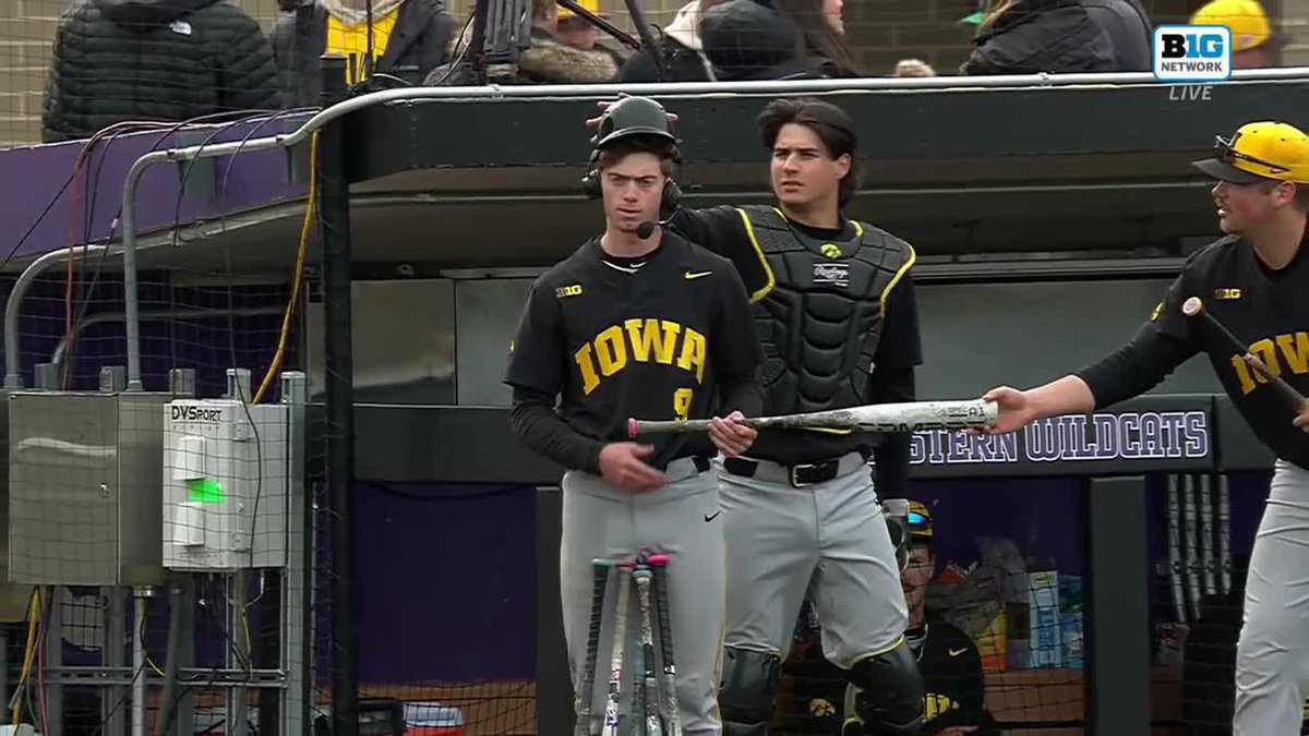 He wasn't fazed by being a late addition to the lineup, and he wasn't fazed by his teammates here 😊 Watch Iowa Baseball players have some fun with Kooper Schulte during his Big Ten Network postgame interview 👇 #B1GBaseball
