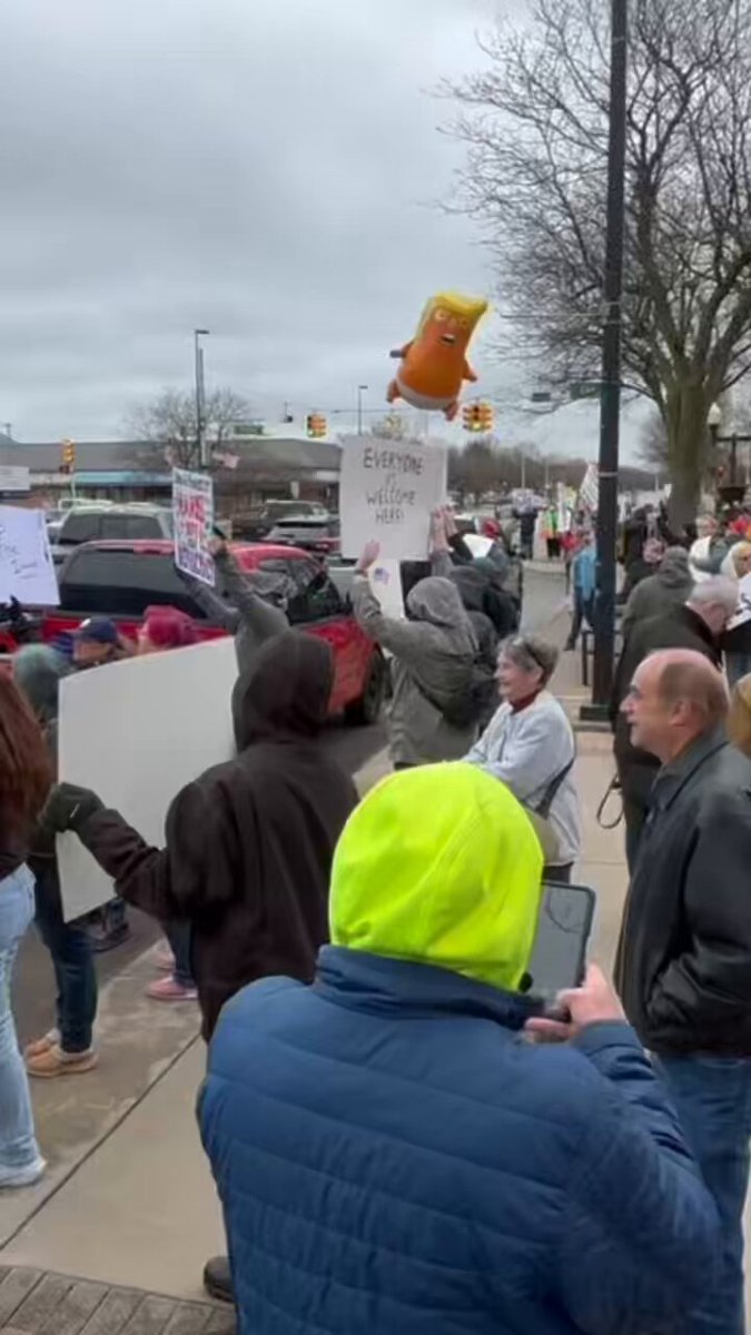 WATCH: Over 300 people gathered to protest the Trump administration at a “Hands Off!”Rally outside Wyandotte’s City Hall Saturday afternoon.