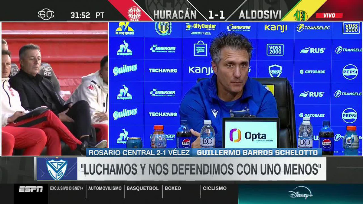 "NO CREO QUE HAYA PEGADO MÁS DE LO QUE SE VE EN EL FÚTBOL ARGENTINO". Guillermo Barros Schelotto, DISCONFORME con la expulsión de Quirós ante Rosario Central. 📺 #DisneyPlus | #SportsCenter