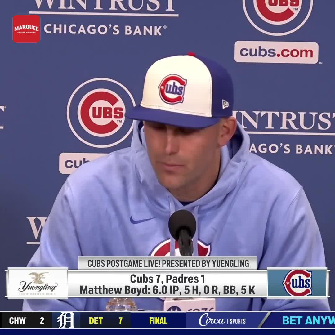 Matthew Boyd was emotional describing how special it was to pitch at Wrigley Field as a Cub.